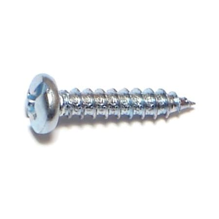 Sheet Metal Screw, #7 X 3/4 In, Zinc Plated Steel Pan Head Combination Drive, 100 PK